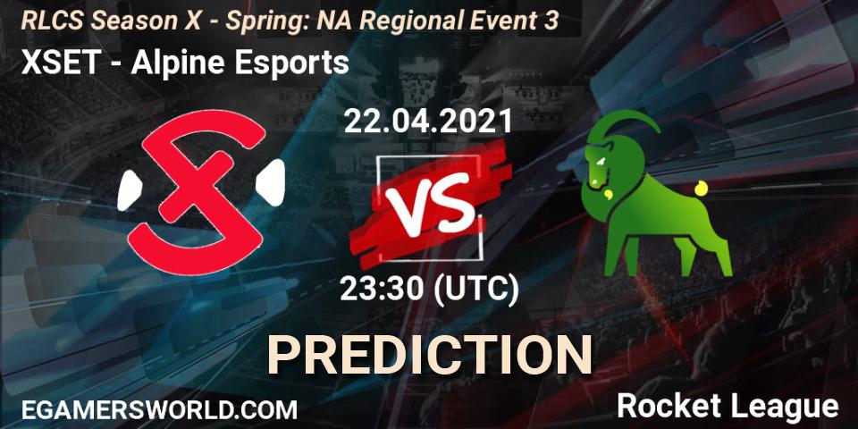 XSET - Alpine Esports: прогноз. 22.04.2021 at 23:30, Rocket League, RLCS Season X - Spring: NA Regional Event 3