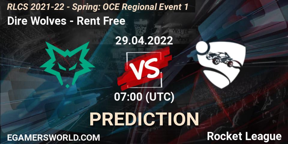 Dire Wolves - Rent Free: прогноз. 29.04.2022 at 07:00, Rocket League, RLCS 2021-22 - Spring: OCE Regional Event 1