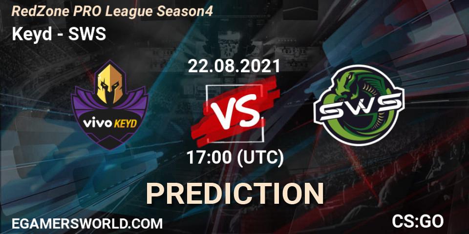 Keyd - SWS: прогноз. 22.08.2021 at 17:00, Counter-Strike (CS2), RedZone PRO League Season 4