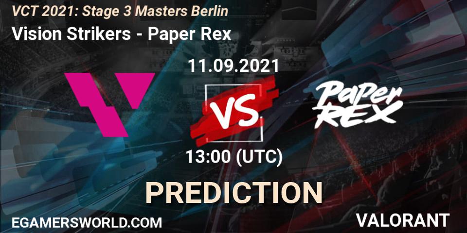 Vision Strikers - Paper Rex: прогноз. 11.09.2021 at 13:00, VALORANT, VCT 2021: Stage 3 Masters Berlin