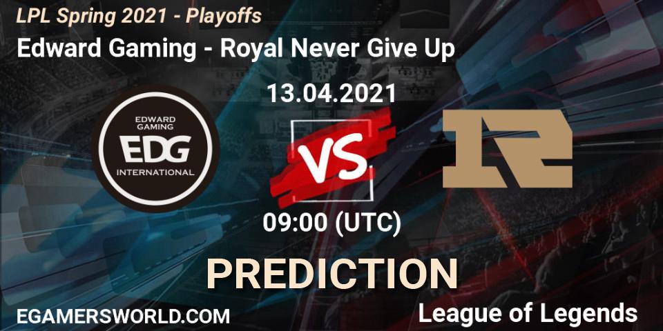 Edward Gaming - Royal Never Give Up: прогноз. 13.04.21, LoL, LPL Spring 2021 - Playoffs
