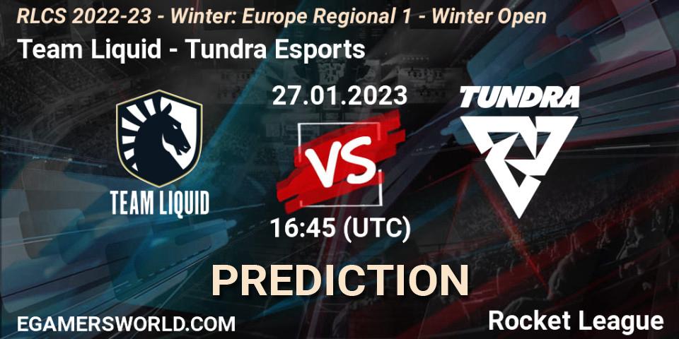 Team Liquid - Tundra Esports: прогноз. 27.01.2023 at 16:45, Rocket League, RLCS 2022-23 - Winter: Europe Regional 1 - Winter Open