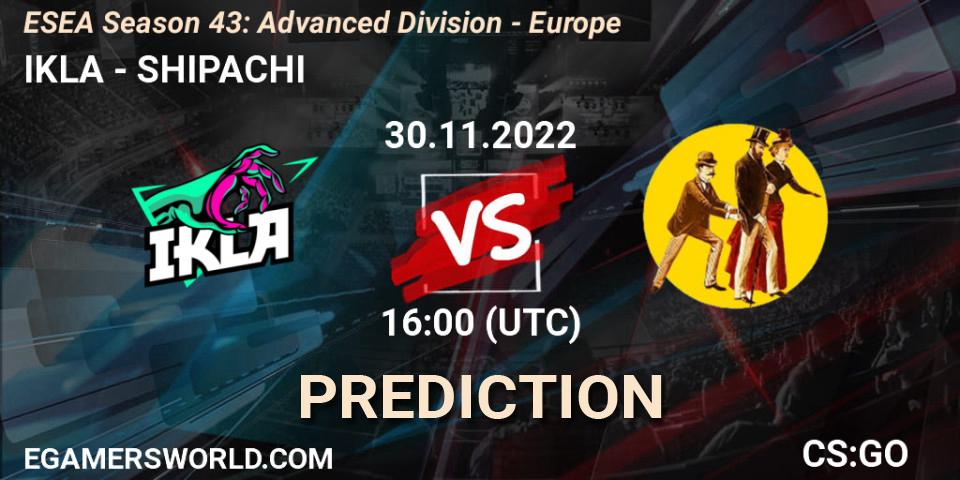 IKLA - SHIPACHI: прогноз. 30.11.22, CS2 (CS:GO), ESEA Season 43: Advanced Division - Europe