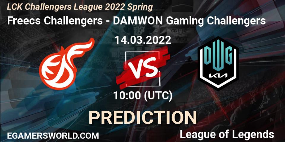 Freecs Challengers - DAMWON Gaming Challengers: прогноз. 14.03.2022 at 10:00, LoL, LCK Challengers League 2022 Spring