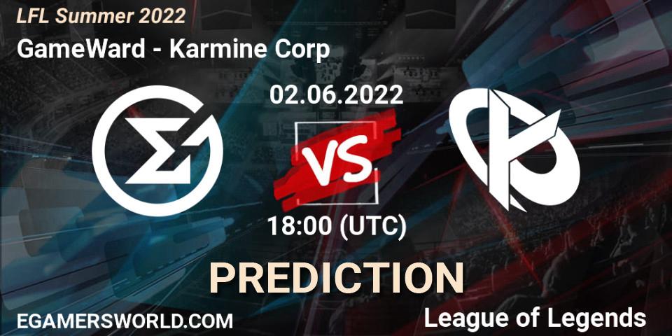GameWard - Karmine Corp: прогноз. 02.06.2022 at 18:00, LoL, LFL Summer 2022