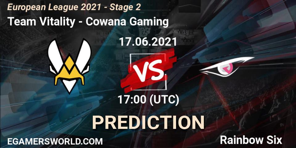 Team Vitality - Cowana Gaming: прогноз. 17.06.2021 at 16:00, Rainbow Six, European League 2021 - Stage 2