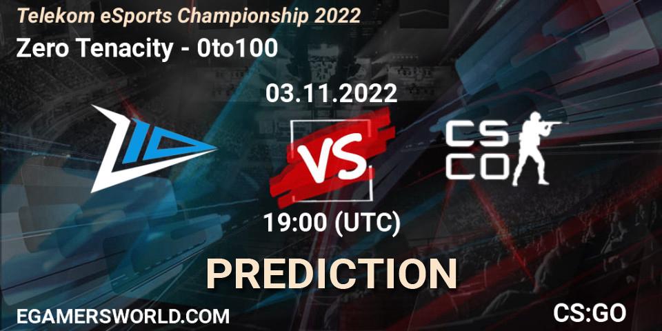 Zero Tenacity - 0to100: прогноз. 03.11.2022 at 19:00, Counter-Strike (CS2), Telekom eSports Championship 2022