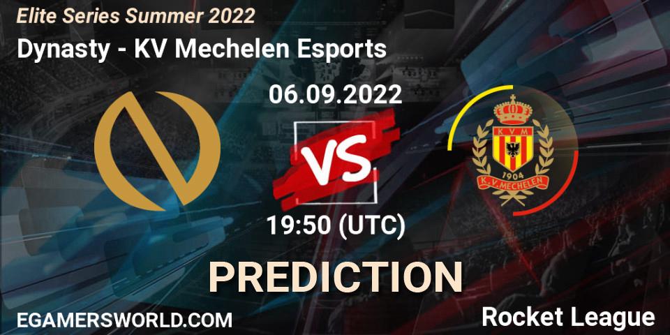 Dynasty - KV Mechelen Esports: прогноз. 06.09.2022 at 19:50, Rocket League, Elite Series Summer 2022