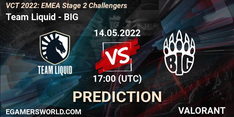 Team Liquid - BIG: прогноз. 14.05.2022 at 17:15, VALORANT, VCT 2022: EMEA Stage 2 Challengers