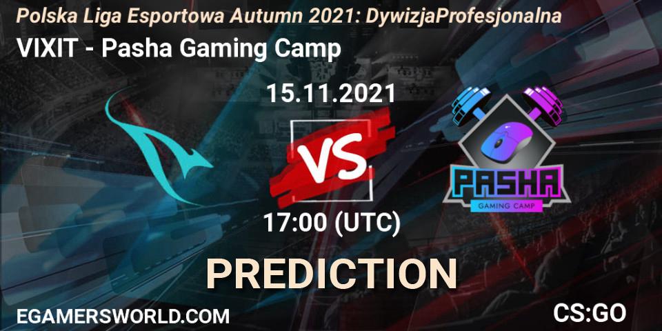 VIXIT - Pasha Gaming Camp: прогноз. 15.11.2021 at 17:00, Counter-Strike (CS2), Polska Liga Esportowa Autumn 2021: Dywizja Profesjonalna