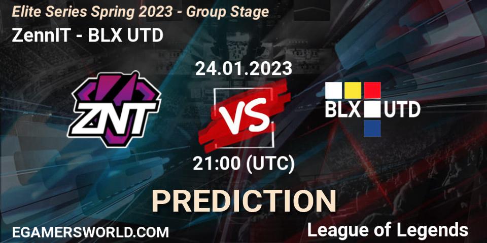 ZennIT - BLX UTD: прогноз. 24.01.2023 at 21:00, LoL, Elite Series Spring 2023 - Group Stage