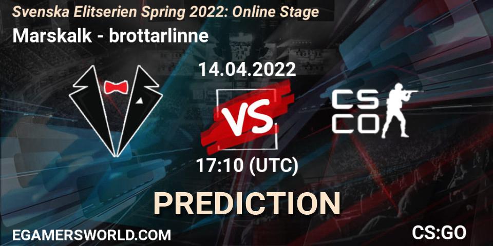 Marskalk - brottarlinne: прогноз. 14.04.2022 at 17:10, Counter-Strike (CS2), Svenska Elitserien Spring 2022: Online Stage
