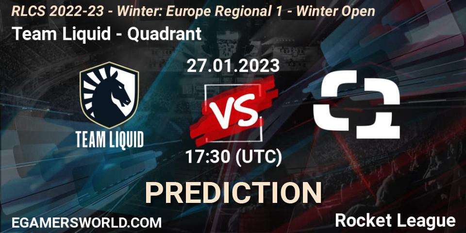Team Liquid - Quadrant: прогноз. 27.01.2023 at 17:30, Rocket League, RLCS 2022-23 - Winter: Europe Regional 1 - Winter Open
