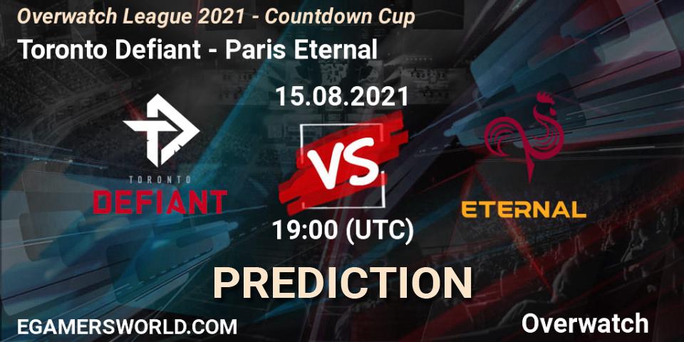 Toronto Defiant - Paris Eternal: прогноз. 15.08.2021 at 19:00, Overwatch, Overwatch League 2021 - Countdown Cup