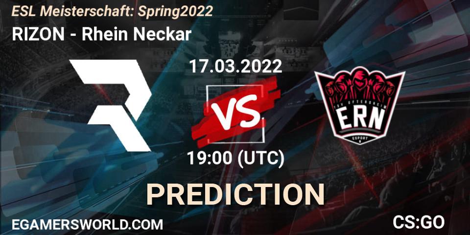 RIZON - Rhein Neckar: прогноз. 17.03.2022 at 19:00, Counter-Strike (CS2), ESL Meisterschaft: Spring 2022