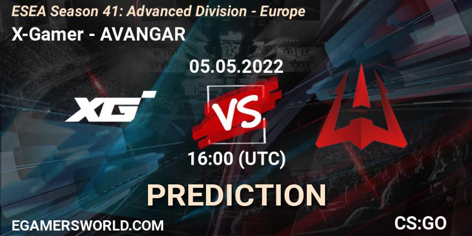 X-Gamer - AVANGAR: прогноз. 05.05.2022 at 16:00, Counter-Strike (CS2), ESEA Season 41: Advanced Division - Europe
