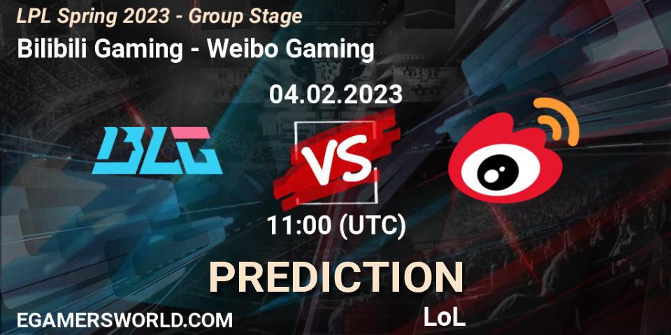 Bilibili Gaming - Weibo Gaming: прогноз. 04.02.2023 at 12:20, LoL, LPL Spring 2023 - Group Stage
