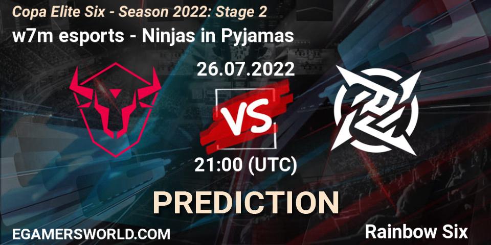 w7m esports - Ninjas in Pyjamas: прогноз. 26.07.2022 at 21:00, Rainbow Six, Copa Elite Six - Season 2022: Stage 2