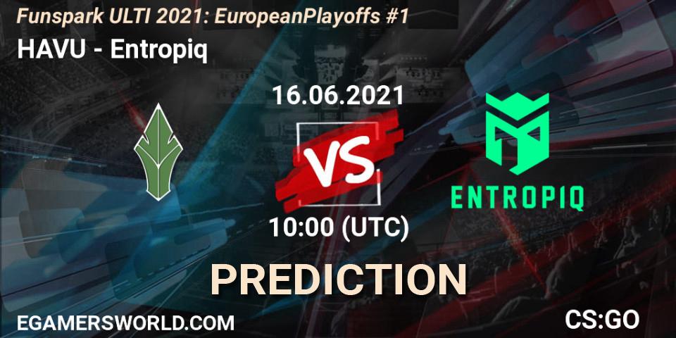 HAVU - Entropiq: прогноз. 16.06.2021 at 10:00, Counter-Strike (CS2), Funspark ULTI 2021: European Playoffs #1