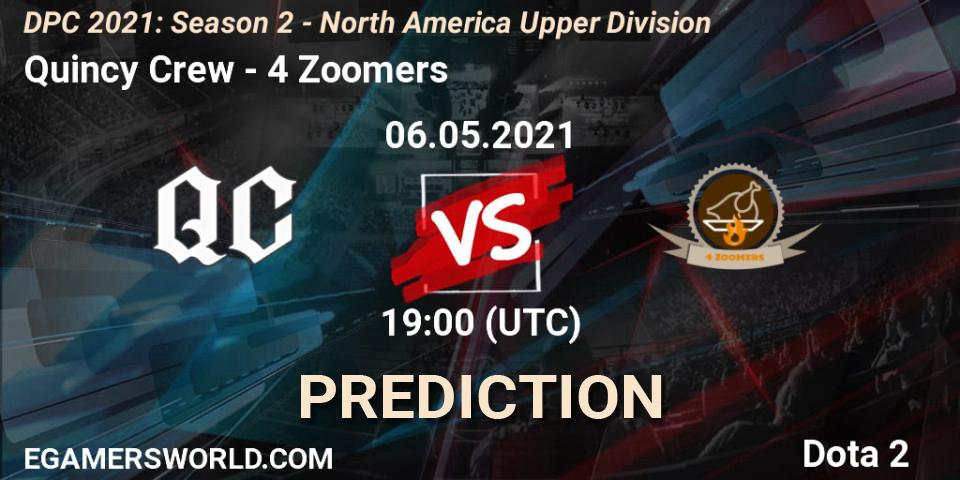 Quincy Crew - 4 Zoomers: прогноз. 06.05.2021 at 19:00, Dota 2, DPC 2021: Season 2 - North America Upper Division 