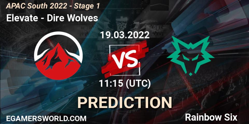 Elevate - Dire Wolves: прогноз. 19.03.2022 at 11:15, Rainbow Six, APAC South 2022 - Stage 1