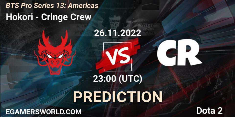 Hokori - Cringe Crew: прогноз. 26.11.22, Dota 2, BTS Pro Series 13: Americas