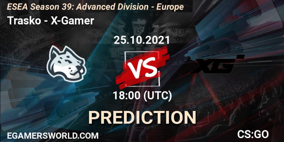 Trasko - X-Gamer: прогноз. 25.10.2021 at 18:00, Counter-Strike (CS2), ESEA Season 39: Advanced Division - Europe