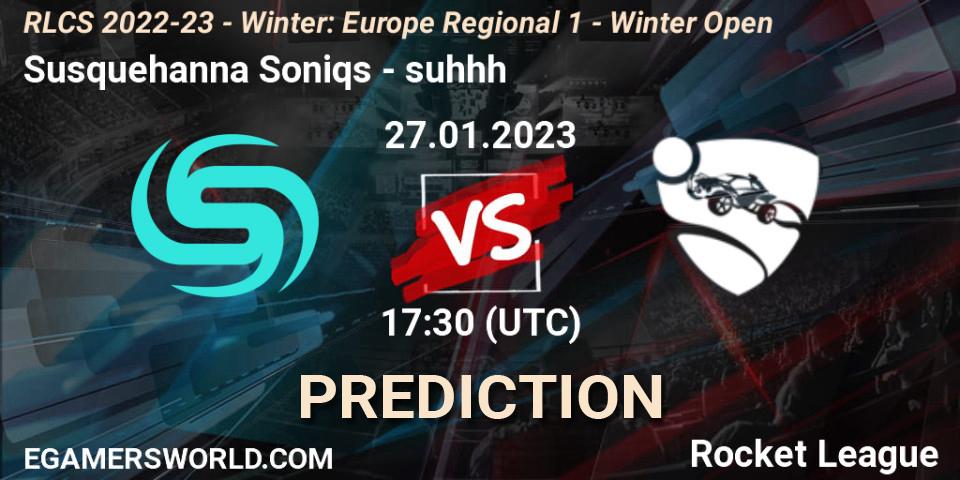 Susquehanna Soniqs - suhhh: прогноз. 27.01.23, Rocket League, RLCS 2022-23 - Winter: Europe Regional 1 - Winter Open