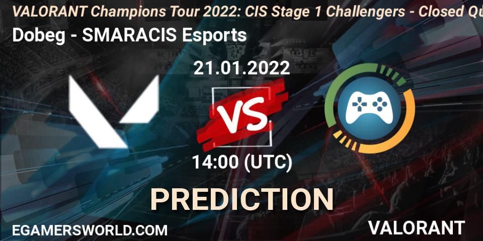 Dobeg - SMARACIS Esports: прогноз. 21.01.2022 at 14:00, VALORANT, VCT 2022: CIS Stage 1 Challengers - Closed Qualifier 2