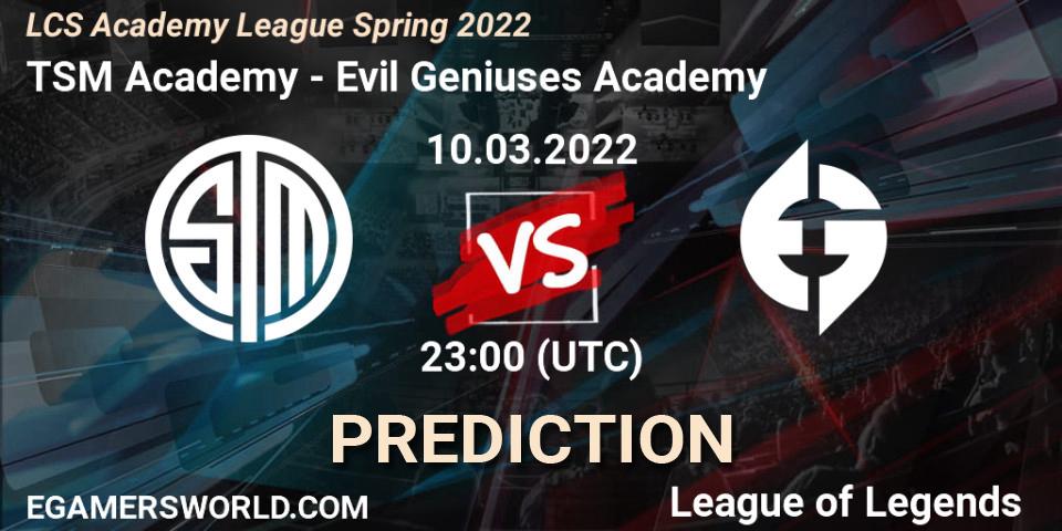 TSM Academy - Evil Geniuses Academy: прогноз. 10.03.2022 at 23:00, LoL, LCS Academy League Spring 2022