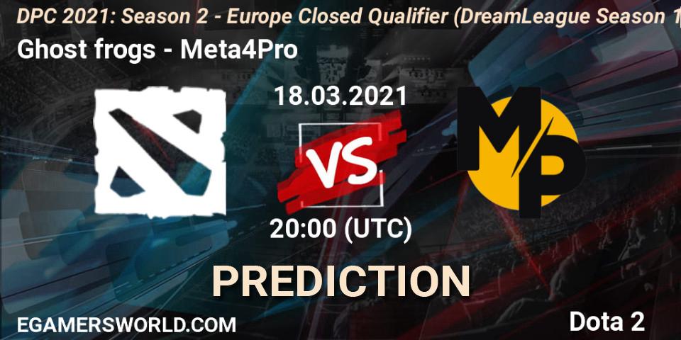 Ghost frogs - Meta4Pro: прогноз. 18.03.2021 at 20:07, Dota 2, DPC 2021: Season 2 - Europe Closed Qualifier (DreamLeague Season 15)