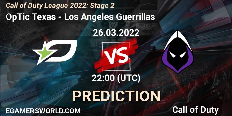 OpTic Texas - Los Angeles Guerrillas: прогноз. 26.03.22, Call of Duty, Call of Duty League 2022: Stage 2