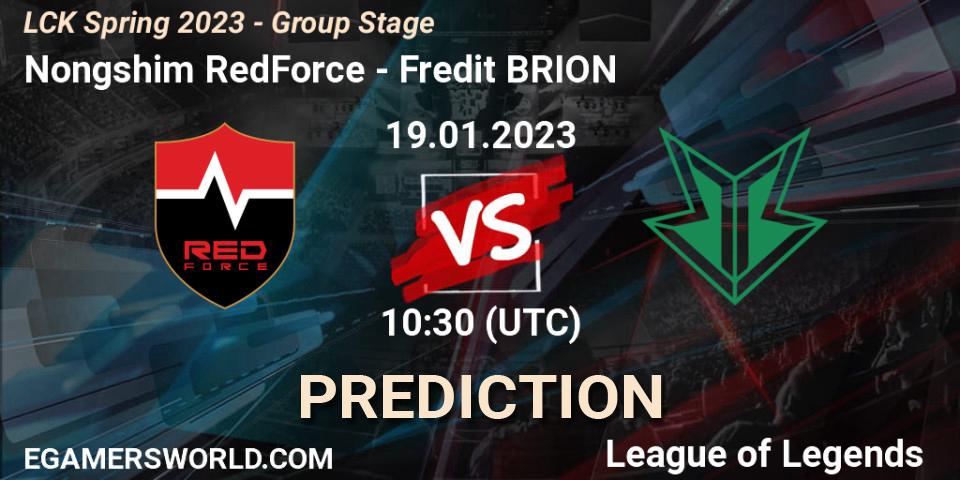Nongshim RedForce - Fredit BRION: прогноз. 19.01.2023 at 11:10, LoL, LCK Spring 2023 - Group Stage