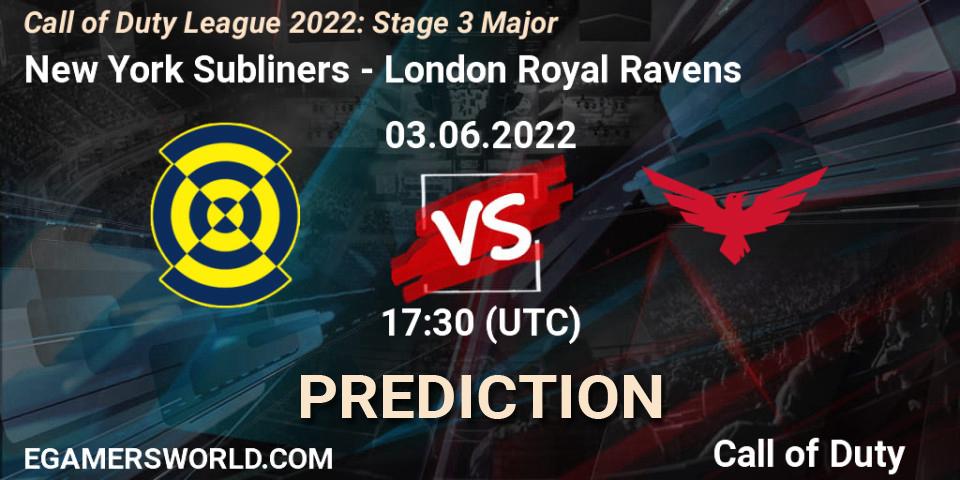 New York Subliners - London Royal Ravens: прогноз. 03.06.2022 at 17:30, Call of Duty, Call of Duty League 2022: Stage 3 Major