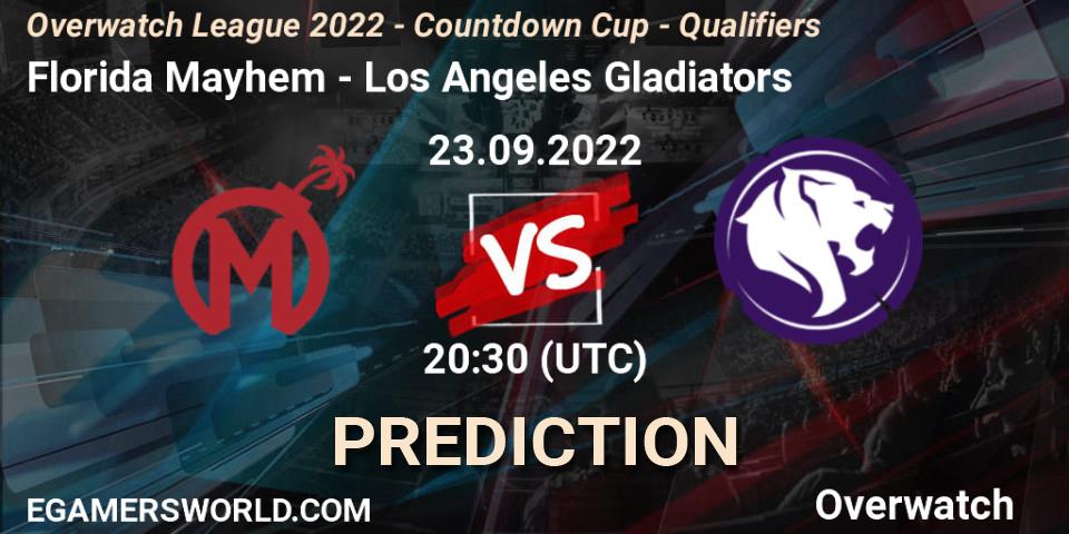 Florida Mayhem - Los Angeles Gladiators: прогноз. 23.09.2022 at 20:30, Overwatch, Overwatch League 2022 - Countdown Cup - Qualifiers