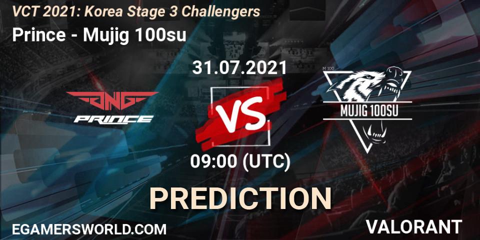 Prince - Mujig 100su: прогноз. 31.07.2021 at 09:00, VALORANT, VCT 2021: Korea Stage 3 Challengers