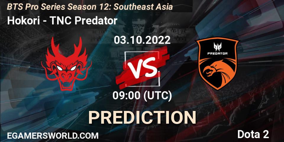 Hokori - TNC Predator: прогноз. 03.10.2022 at 09:00, Dota 2, BTS Pro Series Season 12: Southeast Asia