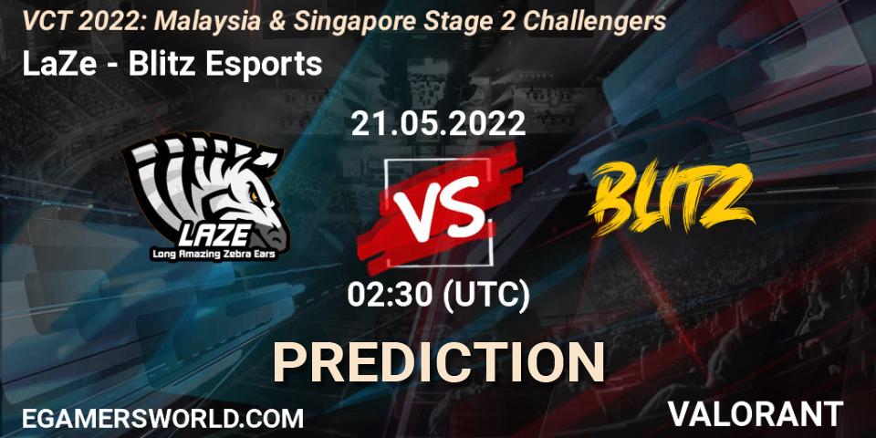 LaZe - Blitz Esports: прогноз. 21.05.2022 at 02:30, VALORANT, VCT 2022: Malaysia & Singapore Stage 2 Challengers