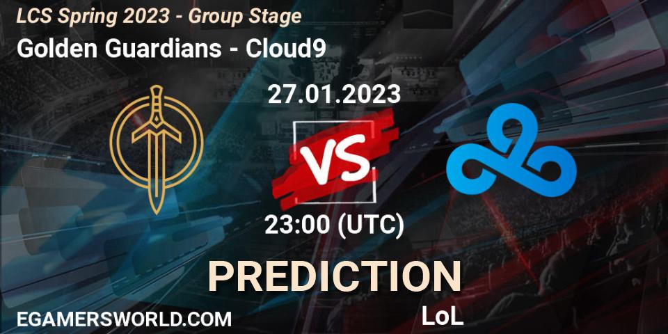 Golden Guardians - Cloud9: прогноз. 27.01.2023 at 23:00, LoL, LCS Spring 2023 - Group Stage