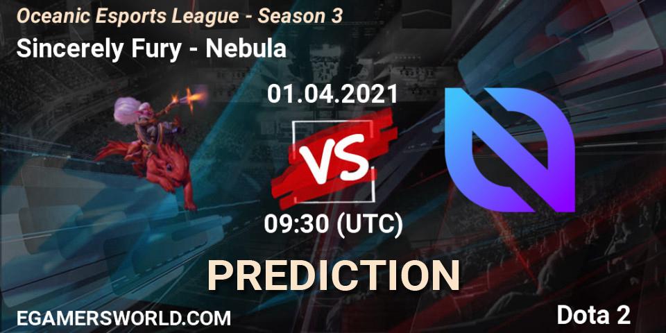 Sincerely Fury - Nebula: прогноз. 01.04.2021 at 09:48, Dota 2, Oceanic Esports League - Season 3