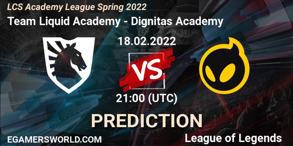 Team Liquid Academy - Dignitas Academy: прогноз. 18.02.2022 at 21:00, LoL, LCS Academy League Spring 2022