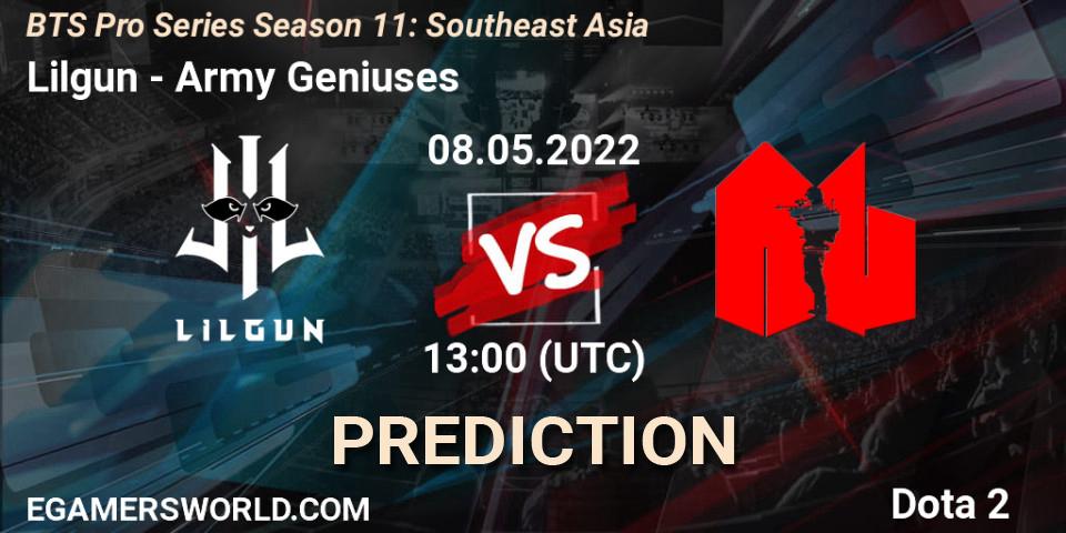 Lilgun - Army Geniuses: прогноз. 08.05.22, Dota 2, BTS Pro Series Season 11: Southeast Asia
