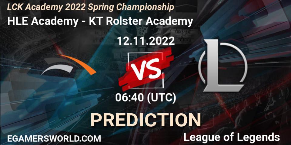 HLE Academy - KT Rolster Academy: прогноз. 12.11.2022 at 06:40, LoL, LCK Academy 2022 Spring Championship