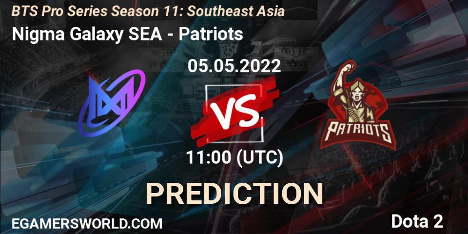 Nigma Galaxy SEA - Patriots: прогноз. 06.05.2022 at 09:00, Dota 2, BTS Pro Series Season 11: Southeast Asia