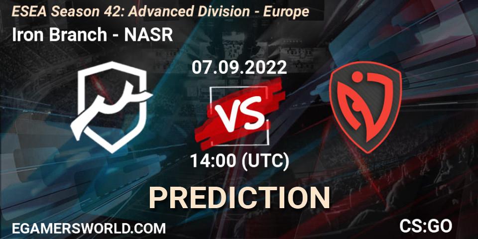 Iron Branch - NASR: прогноз. 07.09.22, CS2 (CS:GO), ESEA Season 42: Advanced Division - Europe