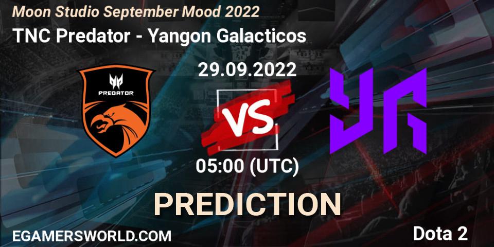 TNC Predator - Yangon Galacticos: прогноз. 29.09.2022 at 05:05, Dota 2, Moon Studio September Mood 2022