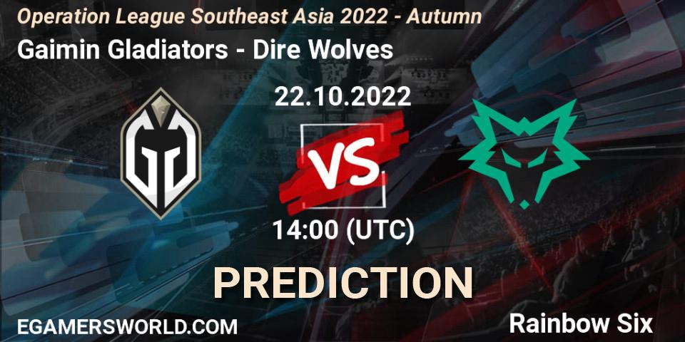 Gaimin Gladiators - Dire Wolves: прогноз. 23.10.2022 at 14:00, Rainbow Six, Operation League Southeast Asia 2022 - Autumn