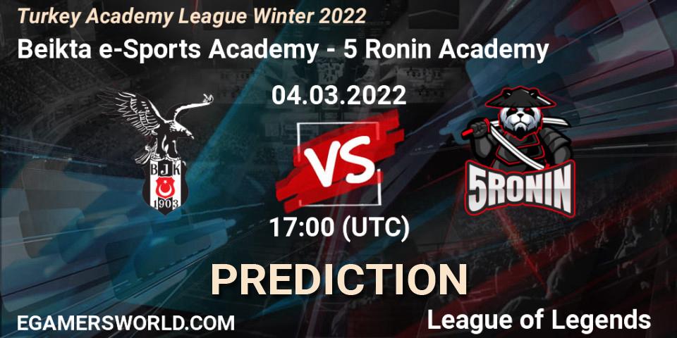 Beşiktaş e-Sports Academy - 5 Ronin Academy: прогноз. 04.03.2022 at 17:00, LoL, Turkey Academy League Winter 2022