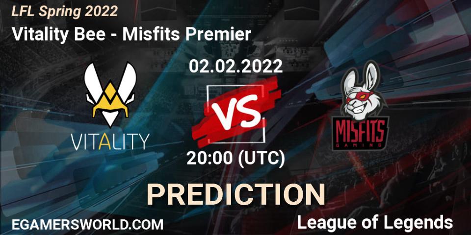 Vitality Bee - Misfits Premier: прогноз. 02.02.2022 at 20:00, LoL, LFL Spring 2022