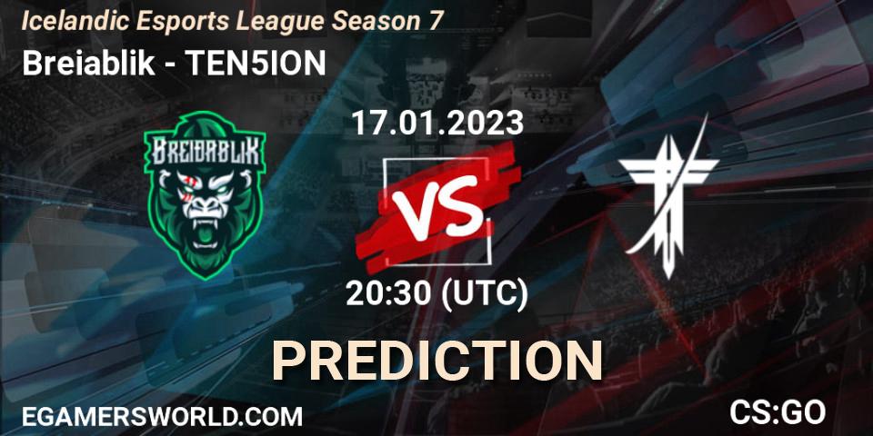 Breiðablik - TEN5ION: прогноз. 17.01.2023 at 20:30, Counter-Strike (CS2), Icelandic Esports League Season 7